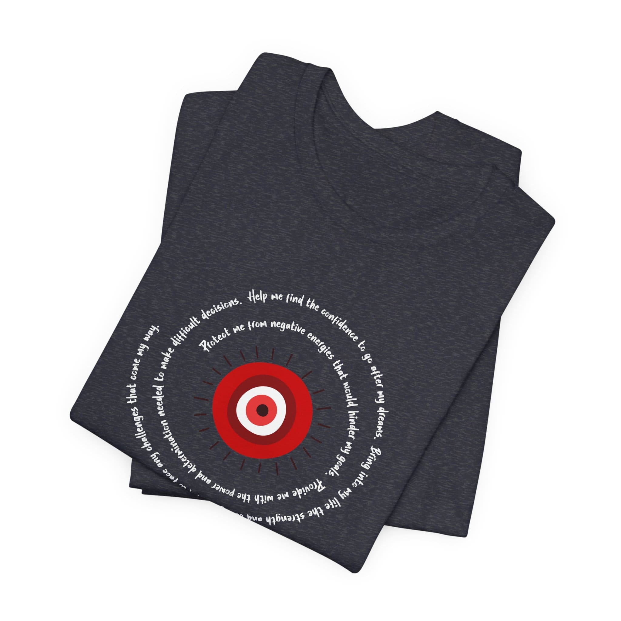 Red Evil Eye Protection Lightweight T-Shirt - White Text - Image 16