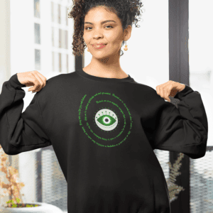 Dark Green Evil Eye Protection Crewneck Sweatshirt