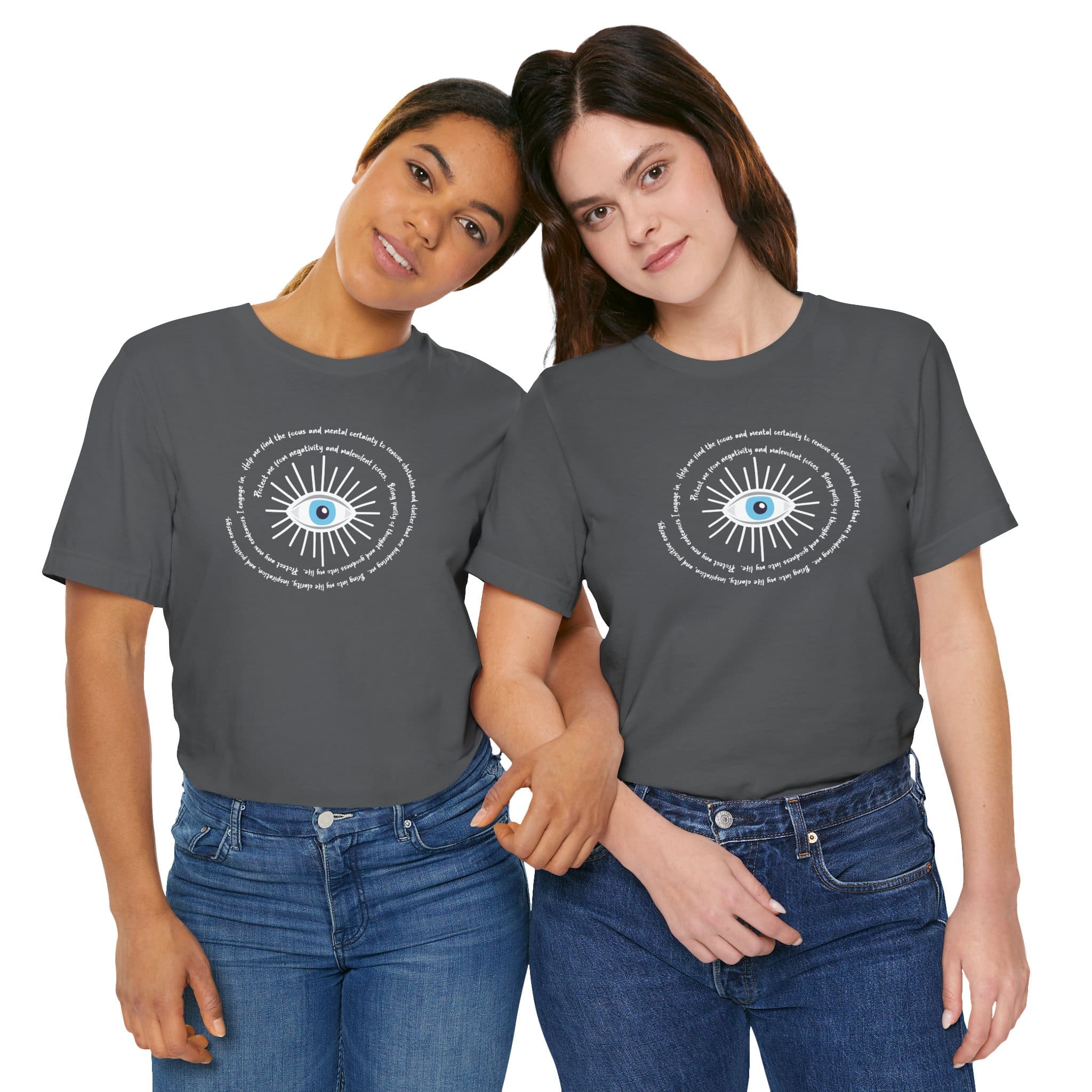 White Evil Eye Protection Lightweight T-Shirt - White Text - Image 18