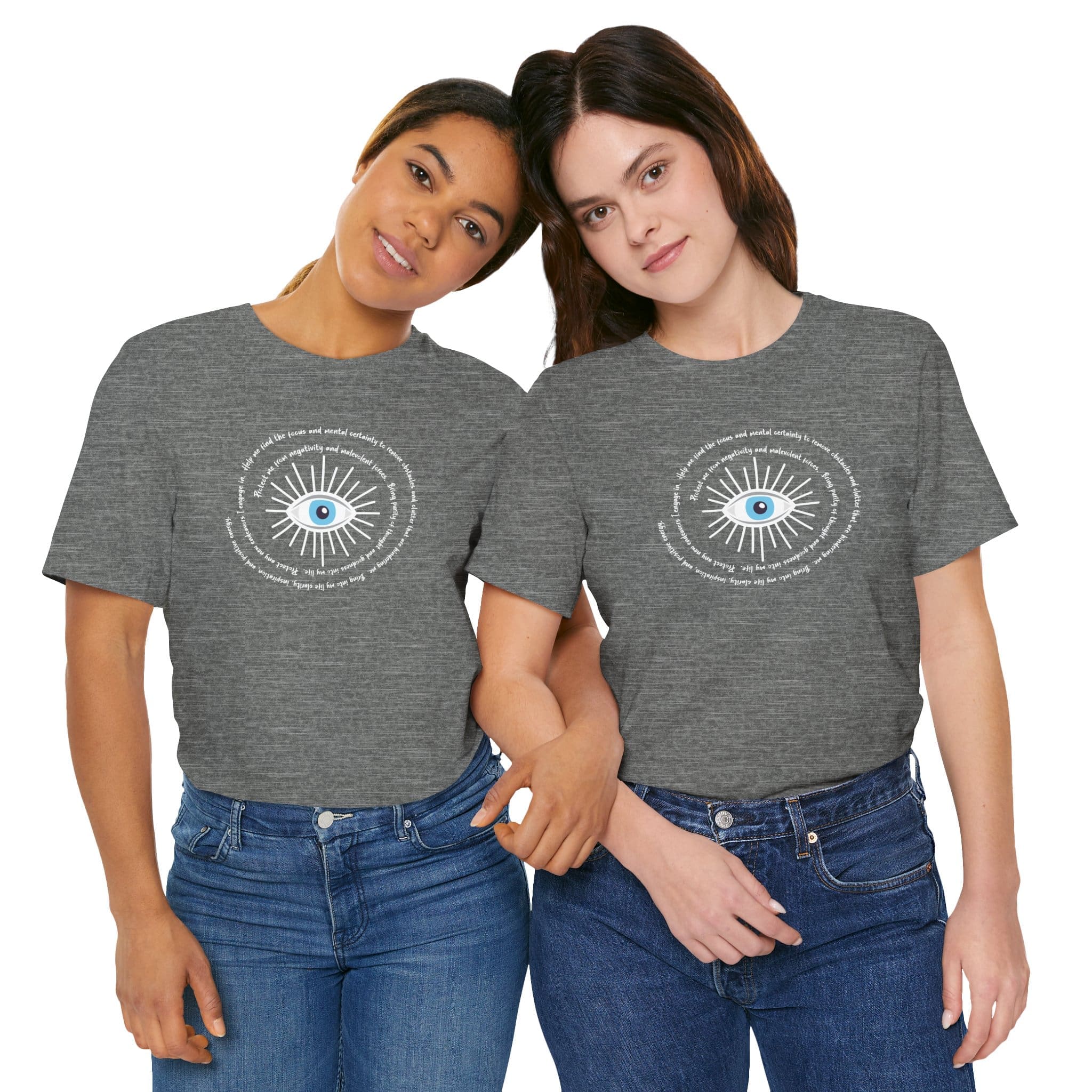 White Evil Eye Protection Lightweight T-Shirt - White Text - Image 14