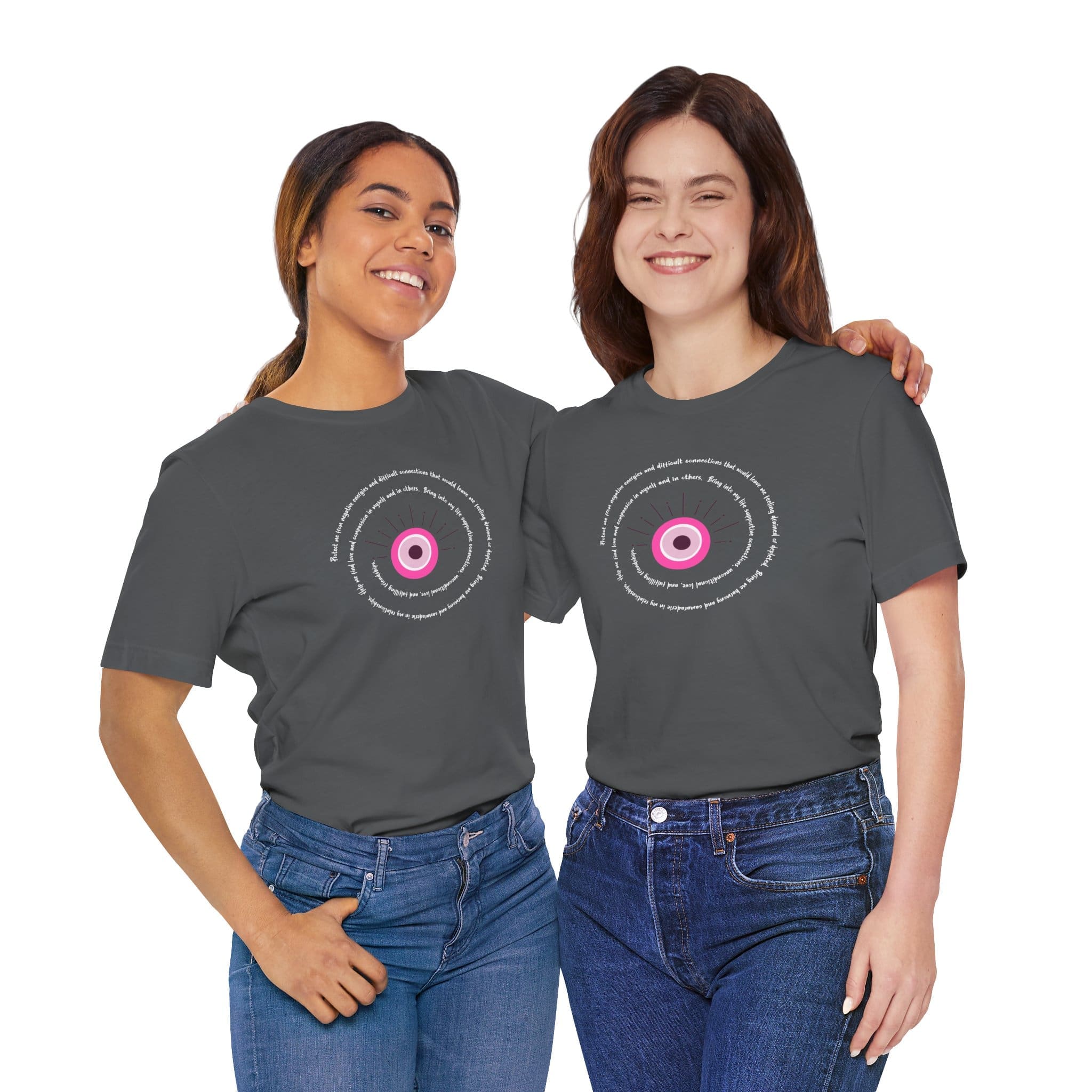 Pink Evil Eye Protection Lightweight T-Shirt - White Text - Image 18