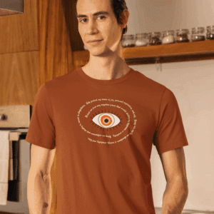 Orange Evil Eye Protection Lightweight T-Shirt - White Text