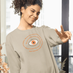 Orange Evil Eye Protection Crewneck Sweatshirt