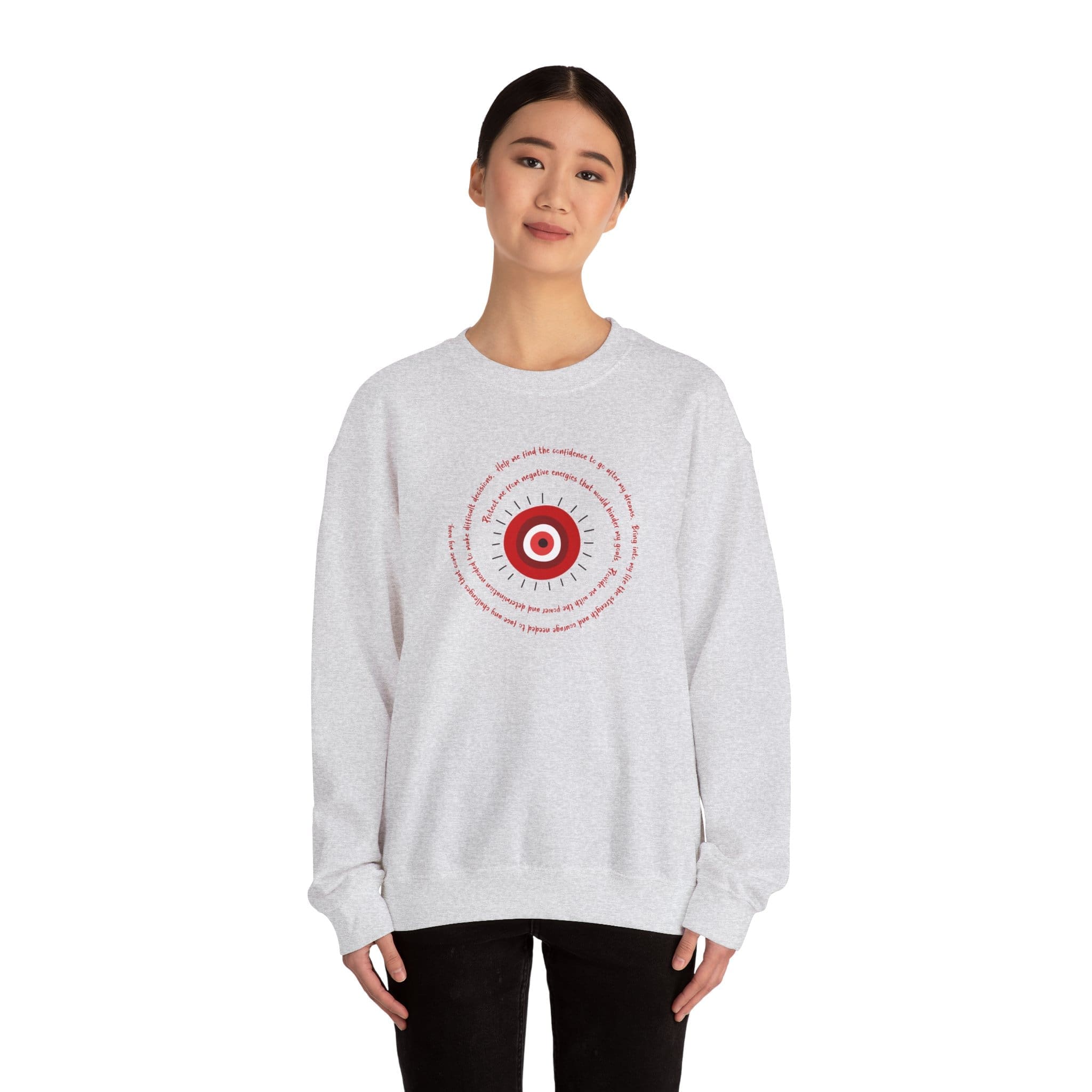 Red Evil Eye Protection Crewneck Sweatshirt - Image 17