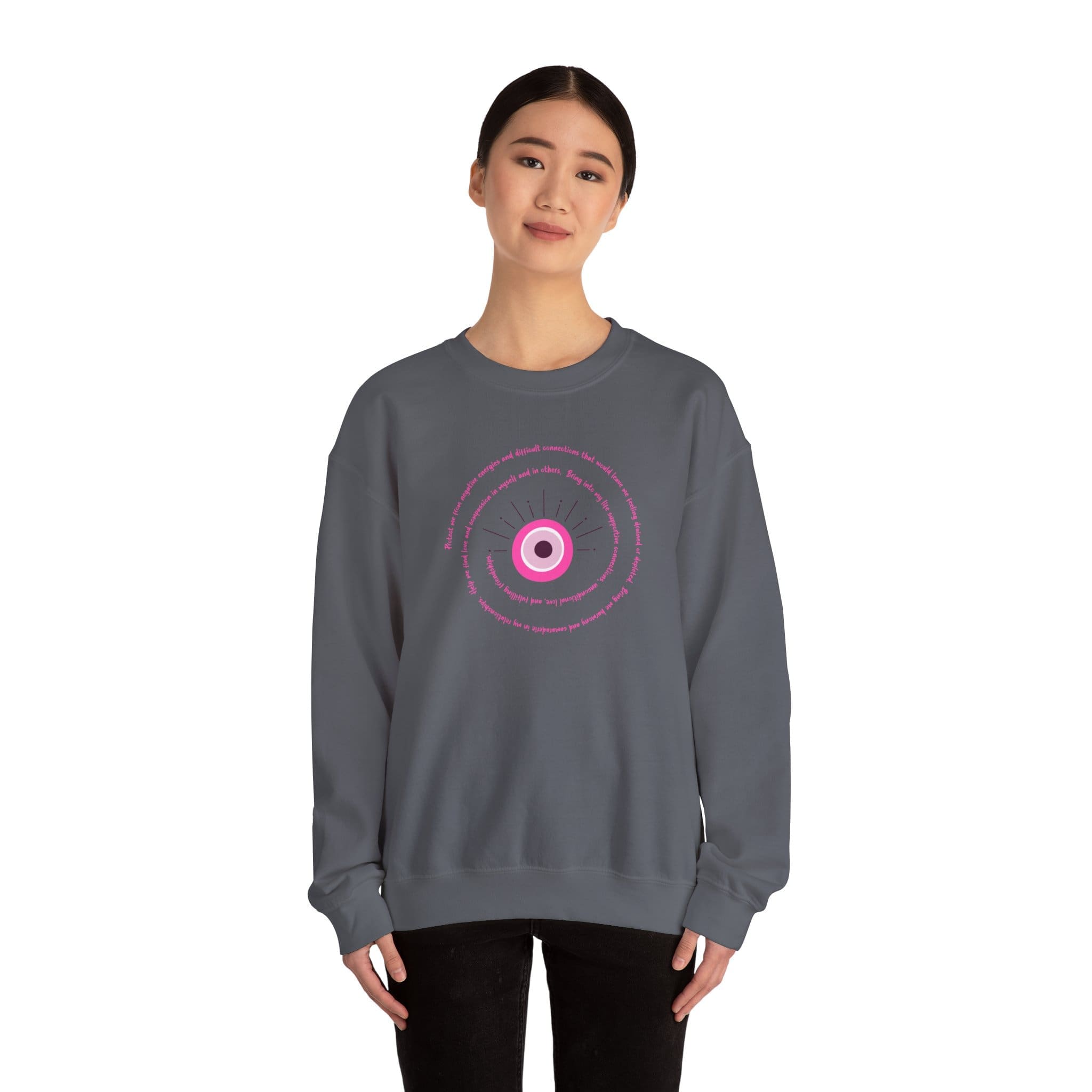 Pink Evil Eye Protection Crewneck Sweatshirt - Image 9