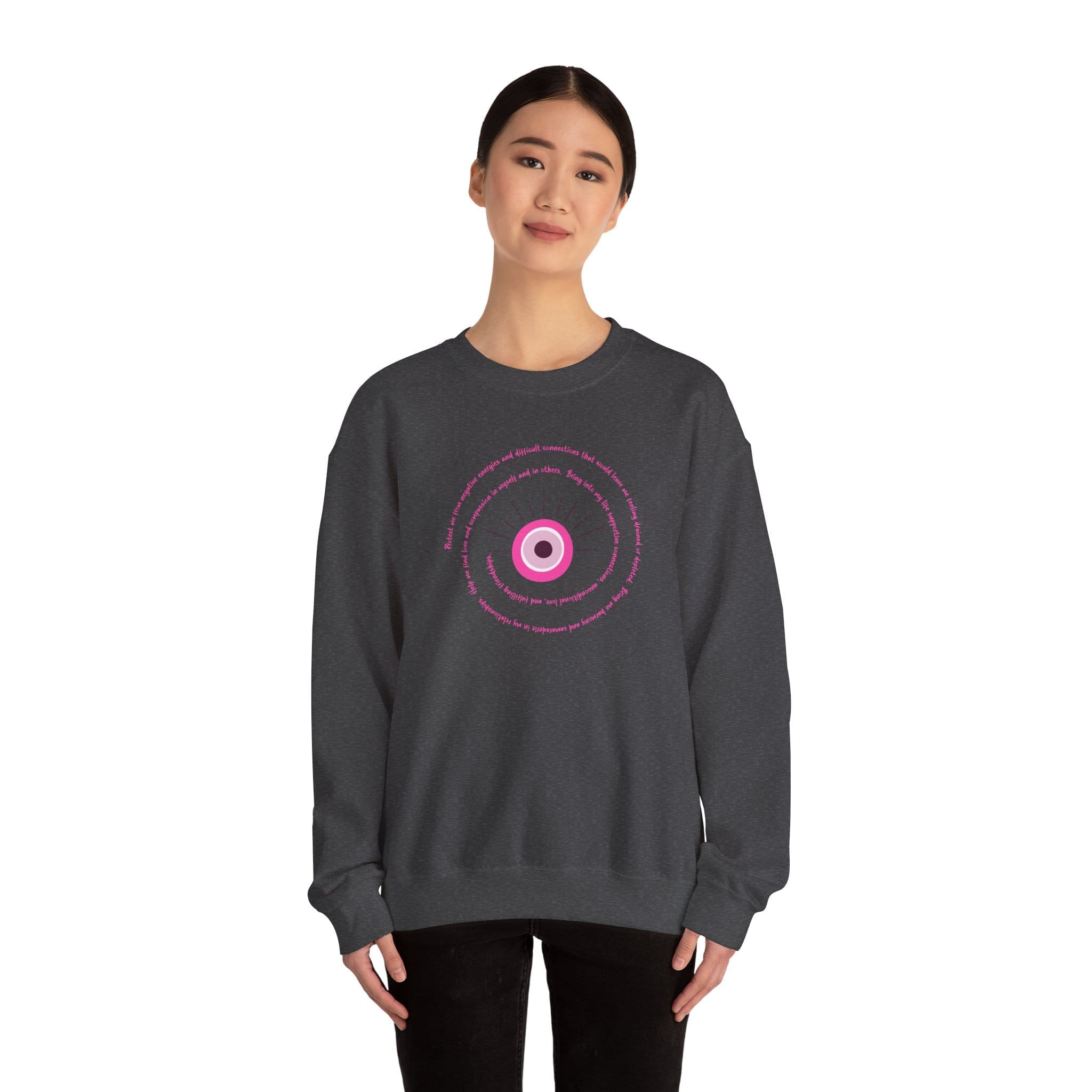 Pink Evil Eye Protection Crewneck Sweatshirt - Image 5