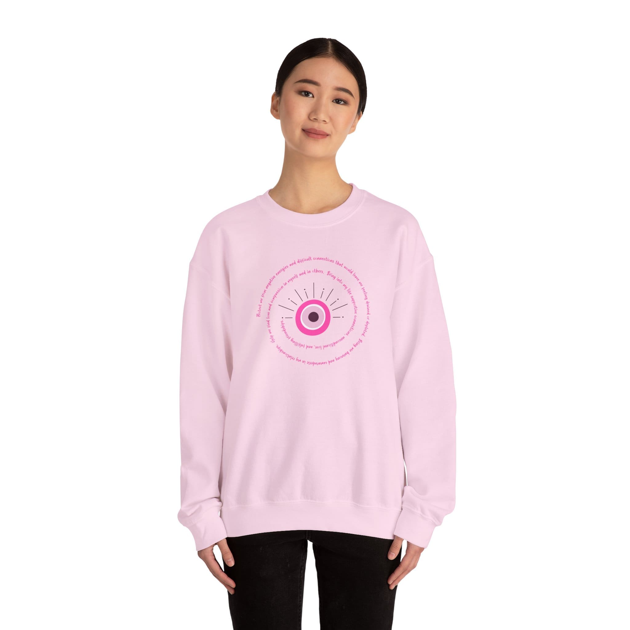 Pink Evil Eye Protection Crewneck Sweatshirt - Image 22