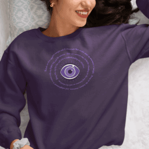Purple Evil Eye Protection Crewneck Sweatshirt