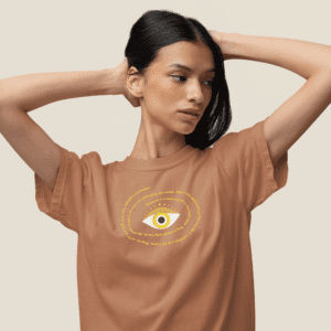 Yellow Gold Evil Eye Protection Heavyweight T-Shirt - Yellow Text
