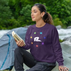 Crown Chakra, Yoga Rabbit Pose Female - Crewneck Sweatshirt