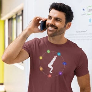 Root Chakra, Yoga Chair Pose Male - Lightweight T-Shirt