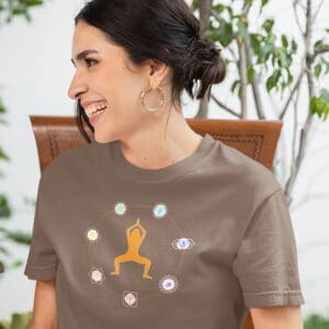 Sacral Chakra, Yoga Goddess Pose Female - Heavyweight T-Shirt