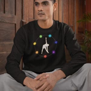 Sacral Chakra, Yoga Triangle Pose Male - Crewneck Sweatshirt