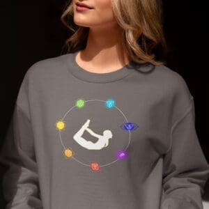 Solar Plexus Chakra, Yoga Bow Pose Female - Crewneck Sweatshirt