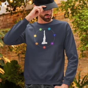 Throat Chakra Yoga, Shoulder Stand Pose Male-Crewneck Sweatshirt